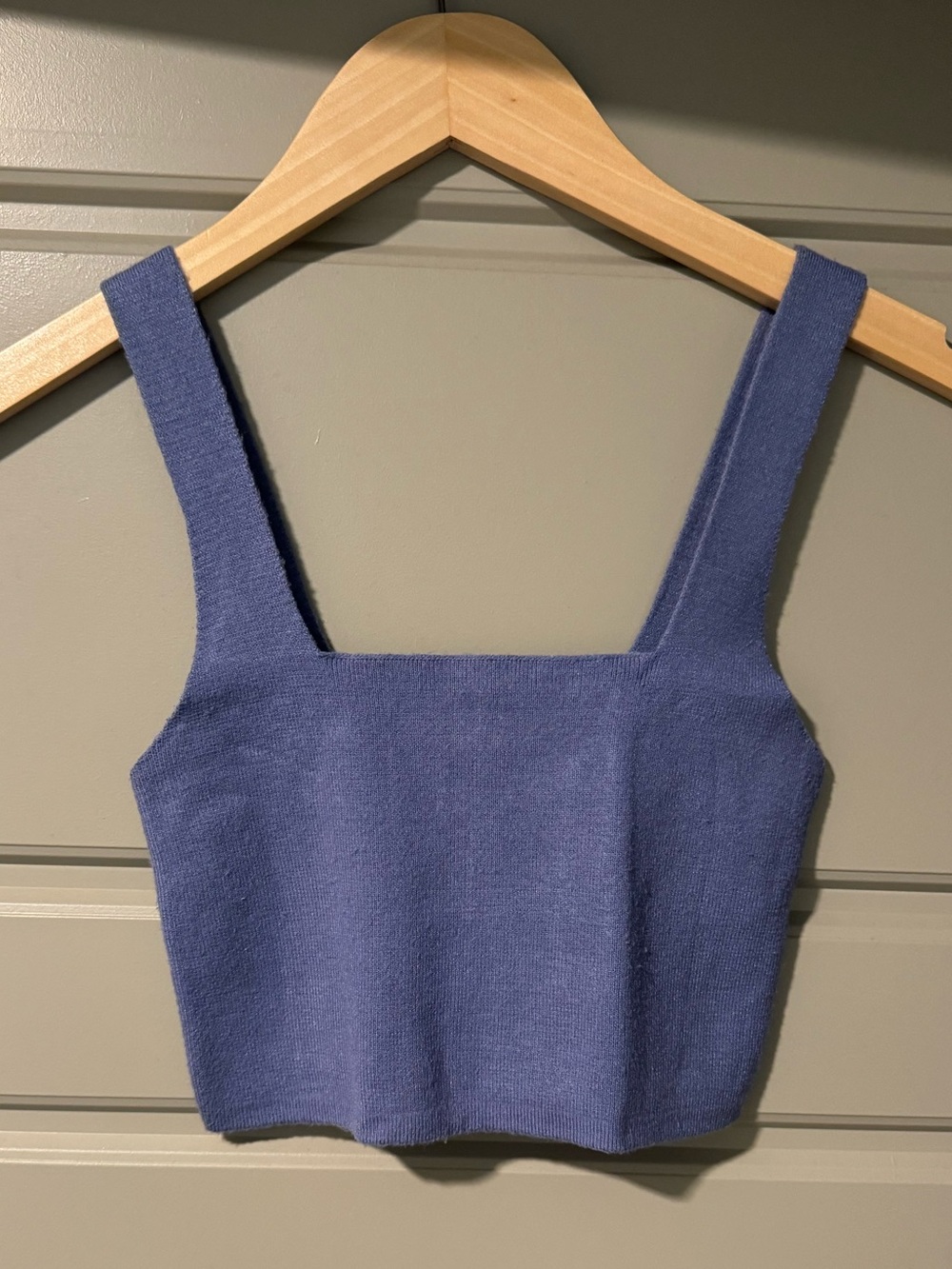 Zara Periwinkle Square-Neck Cropped Tank
